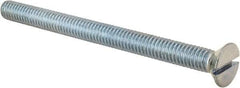 Value Collection - 5/16-18 UNC, 4" OAL Slotted Drive Machine Screw - Flat Head, Grade 2 Steel, Zinc-Plated Finish, Without Washer - Eagle Tool & Supply