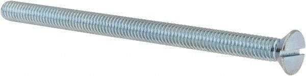 Value Collection - 5/16-18 UNC, 5" OAL Slotted Drive Machine Screw - Flat Head, Grade J82 Steel, Zinc-Plated Finish, Without Washer - Eagle Tool & Supply