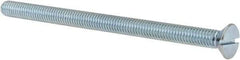 Value Collection - 5/16-18 UNC, 5" OAL Slotted Drive Machine Screw - Flat Head, Grade J82 Steel, Zinc-Plated Finish, Without Washer - Eagle Tool & Supply