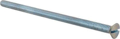 Value Collection - 5/16-18 UNC, 6" OAL Slotted Drive Machine Screw - Flat Head, Grade 2 Steel, Zinc-Plated Finish, Without Washer - Eagle Tool & Supply