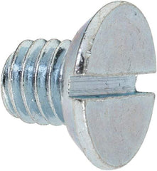 Value Collection - 3/8-16 UNC, 1/2" OAL Slotted Drive Machine Screw - Flat Head, Grade 2 Steel, Zinc-Plated Finish, Without Washer - Eagle Tool & Supply