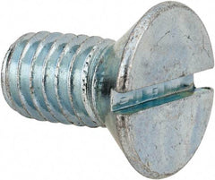 Value Collection - 3/8-16 UNC, 3/4" OAL Slotted Drive Machine Screw - Flat Head, Grade 2 Steel, Zinc-Plated Finish, Without Washer - Eagle Tool & Supply