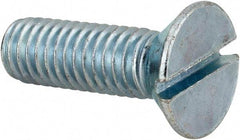 Value Collection - 3/8-16 UNC, 1-1/4" OAL Slotted Drive Machine Screw - Flat Head, Grade 2 Steel, Zinc-Plated Finish, Without Washer - Eagle Tool & Supply