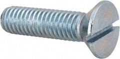 Value Collection - 3/8-16 UNC, 1-1/2" OAL Slotted Drive Machine Screw - Flat Head, Grade 2 Steel, Zinc-Plated Finish, Without Washer - Eagle Tool & Supply