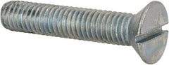 Value Collection - 3/8-16 UNC, 2" OAL Slotted Drive Machine Screw - Flat Head, Grade 2 Steel, Zinc-Plated Finish, Without Washer - Eagle Tool & Supply
