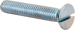 Value Collection - 3/8-16 UNC, 2-1/4" OAL Slotted Drive Machine Screw - Flat Head, Grade 2 Steel, Zinc-Plated Finish, Without Washer - Eagle Tool & Supply