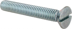 Value Collection - 3/8-16 UNC, 2-1/2" OAL Slotted Drive Machine Screw - Flat Head, Grade 2 Steel, Zinc-Plated Finish, Without Washer - Eagle Tool & Supply
