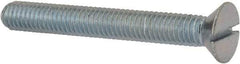Value Collection - 3/8-16 UNC, 3" OAL Slotted Drive Machine Screw - Flat Head, Grade 2 Steel, Zinc-Plated Finish, Without Washer - Eagle Tool & Supply