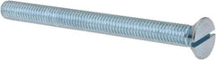 Value Collection - 3/8-16 UNC, 4-1/2" OAL Slotted Drive Machine Screw - Flat Head, Grade J82 Steel, Zinc-Plated Finish, Without Washer - Eagle Tool & Supply
