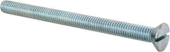 Value Collection - 3/8-16 UNC, 5" OAL Slotted Drive Machine Screw - Flat Head, Grade 2 Steel, Zinc-Plated Finish, Without Washer - Eagle Tool & Supply