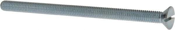 Value Collection - 3/8-16 UNC, 6" OAL Slotted Drive Machine Screw - Flat Head, Grade J82 Steel, Zinc-Plated Finish, Without Washer - Eagle Tool & Supply