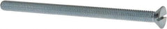 Value Collection - 3/8-16 UNC, 6" OAL Slotted Drive Machine Screw - Flat Head, Grade J82 Steel, Zinc-Plated Finish, Without Washer - Eagle Tool & Supply