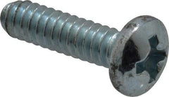 Value Collection - #6-32 UNC, 1/2" Length Under Head Phillips Drive Machine Screw - Pan Head, Grade 2 Steel, Zinc-Plated Finish, Without Washer - Eagle Tool & Supply