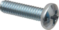 Value Collection - #8-32 UNC, 5/8" Length Under Head Phillips Drive Machine Screw - Pan Head, Grade 2 Steel, Zinc-Plated Finish, Without Washer - Eagle Tool & Supply
