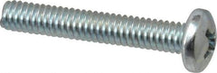 Value Collection - #8-32 UNC, 1" Length Under Head Phillips Drive Machine Screw - Pan Head, Grade 2 Steel, Zinc-Plated Finish, Without Washer - Eagle Tool & Supply