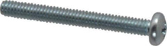 Value Collection - #8-32 UNC, 1-1/2" Length Under Head Phillips Drive Machine Screw - Pan Head, Grade 2 Steel, Zinc-Plated Finish, Without Washer - Eagle Tool & Supply