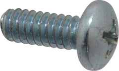 Value Collection - #10-24 UNC, 1/2" Length Under Head Phillips Drive Machine Screw - Pan Head, Grade 2 Steel, Zinc-Plated Finish, Without Washer - Eagle Tool & Supply
