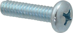 Value Collection - #10-24 UNC, 3/4" Length Under Head Phillips Drive Machine Screw - Pan Head, Grade 2 Steel, Zinc-Plated Finish, Without Washer - Eagle Tool & Supply