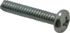 Value Collection - #10-24 UNC, 1" Length Under Head Phillips Drive Machine Screw - Pan Head, Grade 2 Steel, Zinc-Plated Finish, Without Washer - Eagle Tool & Supply