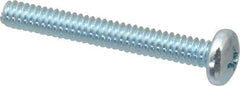 Value Collection - #10-24 UNC, 1-1/2" Length Under Head Phillips Drive Machine Screw - Pan Head, Grade 2 Steel, Zinc-Plated Finish, Without Washer - Eagle Tool & Supply