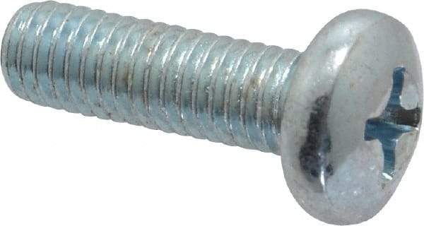 Value Collection - #10-32 UNF, 5/8" Length Under Head Phillips Drive Machine Screw - Pan Head, Grade 2 Steel, Zinc-Plated Finish, Without Washer - Eagle Tool & Supply
