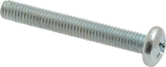 Value Collection - #10-32 UNF, 1-1/2" Length Under Head Phillips Drive Machine Screw - Pan Head, Grade 2 Steel, Zinc-Plated Finish, Without Washer - Eagle Tool & Supply