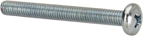 Value Collection - #10-32 UNF, 1-3/4" Length Under Head Phillips Drive Machine Screw - Pan Head, Grade 2 Steel, Zinc-Plated Finish, Without Washer - Eagle Tool & Supply