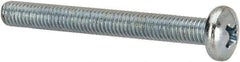 Value Collection - #10-32 UNF, 1-3/4" Length Under Head Phillips Drive Machine Screw - Pan Head, Grade 2 Steel, Zinc-Plated Finish, Without Washer - Eagle Tool & Supply