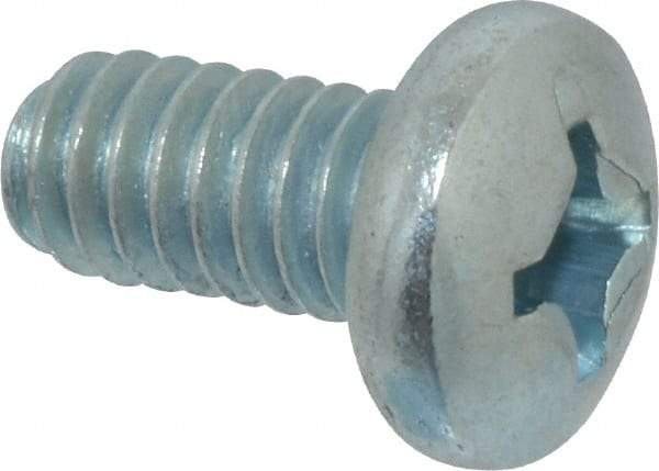Value Collection - 1/4-20 UNC, 1/2" Length Under Head Phillips Drive Machine Screw - Pan Head, Grade 2 Steel, Zinc-Plated Finish, Without Washer - Eagle Tool & Supply