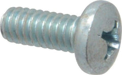 Value Collection - 1/4-20 UNC, 5/8" Length Under Head Phillips Drive Machine Screw - Pan Head, Grade 2 Steel, Zinc-Plated Finish, Without Washer - Eagle Tool & Supply