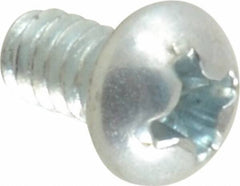 Value Collection - #6-32 UNC, 1/4" Length Under Head Phillips Drive Machine Screw - Round Head, Grade 2 Steel, Zinc-Plated Finish, Without Washer - Eagle Tool & Supply