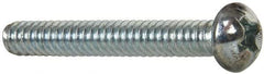 Value Collection - #6-32 UNC, 1" Length Under Head Phillips Drive Machine Screw - Round Head, Grade 2 Steel, Zinc-Plated Finish, Without Washer - Eagle Tool & Supply