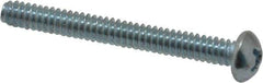 Value Collection - #6-32 UNC, 1-1/4" Length Under Head Phillips Drive Machine Screw - Round Head, Grade 2 Steel, Zinc-Plated Finish, Without Washer - Eagle Tool & Supply