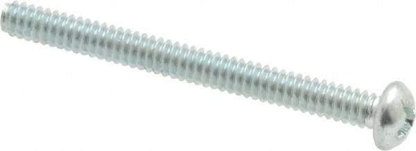 Value Collection - #6-32 UNC, 1-1/2" Length Under Head Phillips Drive Machine Screw - Round Head, Grade 2 Steel, Zinc-Plated Finish, Without Washer - Eagle Tool & Supply