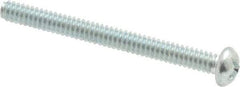 Value Collection - #6-32 UNC, 1-1/2" Length Under Head Phillips Drive Machine Screw - Round Head, Grade 2 Steel, Zinc-Plated Finish, Without Washer - Eagle Tool & Supply