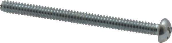 Value Collection - #6-32 UNC, 1-3/4" Length Under Head Phillips Drive Machine Screw - Round Head, Grade 2 Steel, Zinc-Plated Finish, Without Washer - Eagle Tool & Supply