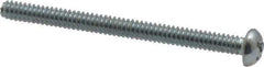 Value Collection - #6-32 UNC, 1-3/4" Length Under Head Phillips Drive Machine Screw - Round Head, Grade 2 Steel, Zinc-Plated Finish, Without Washer - Eagle Tool & Supply