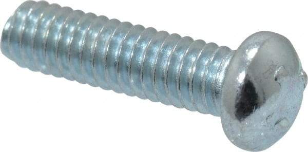 Value Collection - #8-32 UNC, 5/8" Length Under Head Phillips Drive Machine Screw - Round Head, Grade 2 Steel, Zinc-Plated Finish, Without Washer - Eagle Tool & Supply