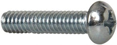 Value Collection - #8-32 UNC, 3/4" Length Under Head Phillips Drive Machine Screw - Round Head, Grade 2 Steel, Zinc-Plated Finish, Without Washer - Eagle Tool & Supply
