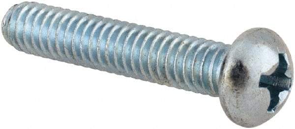 Value Collection - #8-32 UNC, 7/8" Length Under Head Phillips Drive Machine Screw - Round Head, Grade 2 Steel, Zinc-Plated Finish, Without Washer - Eagle Tool & Supply