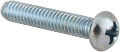 Value Collection - #8-32 UNC, 7/8" Length Under Head Phillips Drive Machine Screw - Round Head, Grade 2 Steel, Zinc-Plated Finish, Without Washer - Eagle Tool & Supply