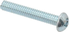 Value Collection - #8-32 UNC, 1" Length Under Head Phillips Drive Machine Screw - Round Head, Grade 2 Steel, Zinc-Plated Finish, Without Washer - Eagle Tool & Supply