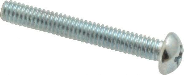 Value Collection - #8-32 UNC, 1-1/4" Length Under Head Phillips Drive Machine Screw - Round Head, Grade 2 Steel, Zinc-Plated Finish, Without Washer - Eagle Tool & Supply