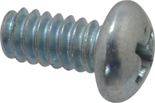 Value Collection - #10-24 UNC, 3/8" Length Under Head Phillips Drive Machine Screw - Round Head, Grade 2 Steel, Zinc-Plated Finish, Without Washer - Eagle Tool & Supply