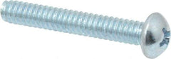 Value Collection - #10-24 UNC, 1-1/4" Length Under Head Phillips Drive Machine Screw - Round Head, Grade 2 Steel, Zinc-Plated Finish, Without Washer - Eagle Tool & Supply