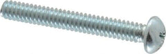 Value Collection - #10-24 UNC, 1-1/2" Length Under Head Phillips Drive Machine Screw - Round Head, Grade 2 Steel, Zinc-Plated Finish, Without Washer - Eagle Tool & Supply