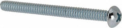 Value Collection - #10-24 UNC, 2" Length Under Head Phillips Drive Machine Screw - Round Head, Grade 2 Steel, Zinc-Plated Finish, Without Washer - Eagle Tool & Supply