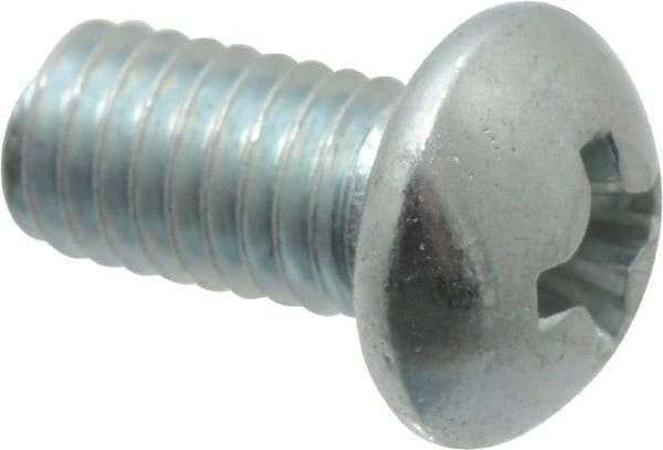 Value Collection - #10-32 UNF, 3/8" Length Under Head Phillips Drive Machine Screw - Round Head, Grade 2 Steel, Zinc-Plated Finish, Without Washer - Eagle Tool & Supply