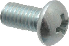 Value Collection - #10-32 UNF, 3/8" Length Under Head Phillips Drive Machine Screw - Round Head, Grade 2 Steel, Zinc-Plated Finish, Without Washer - Eagle Tool & Supply