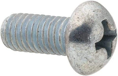 Value Collection - #10-32 UNF, 7/16" Length Under Head Phillips Drive Machine Screw - Round Head, Grade 2 Steel, Zinc-Plated Finish, Without Washer - Eagle Tool & Supply